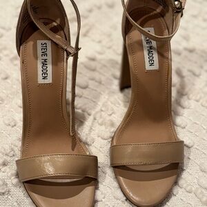 Steve Madden Beige Ankle Strap Heels